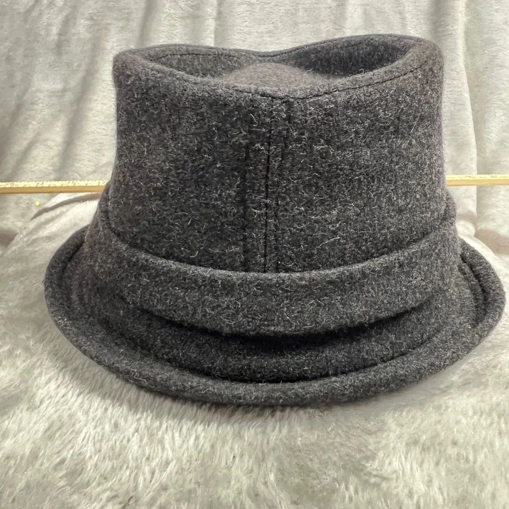 Free Authority Industry Wool Blend Fedora Hat Mens S/M Charcoal Grey Fashion‎